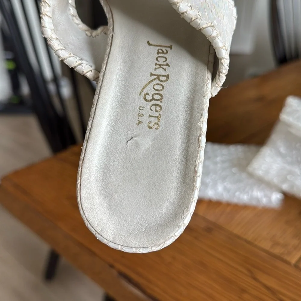 Jack Rogers Whipstitches Kitten Heel Thong Sandals SZ 6 - Picture 12 of 16